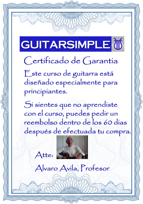 60 days warranty certificate GUITARSIMPLE